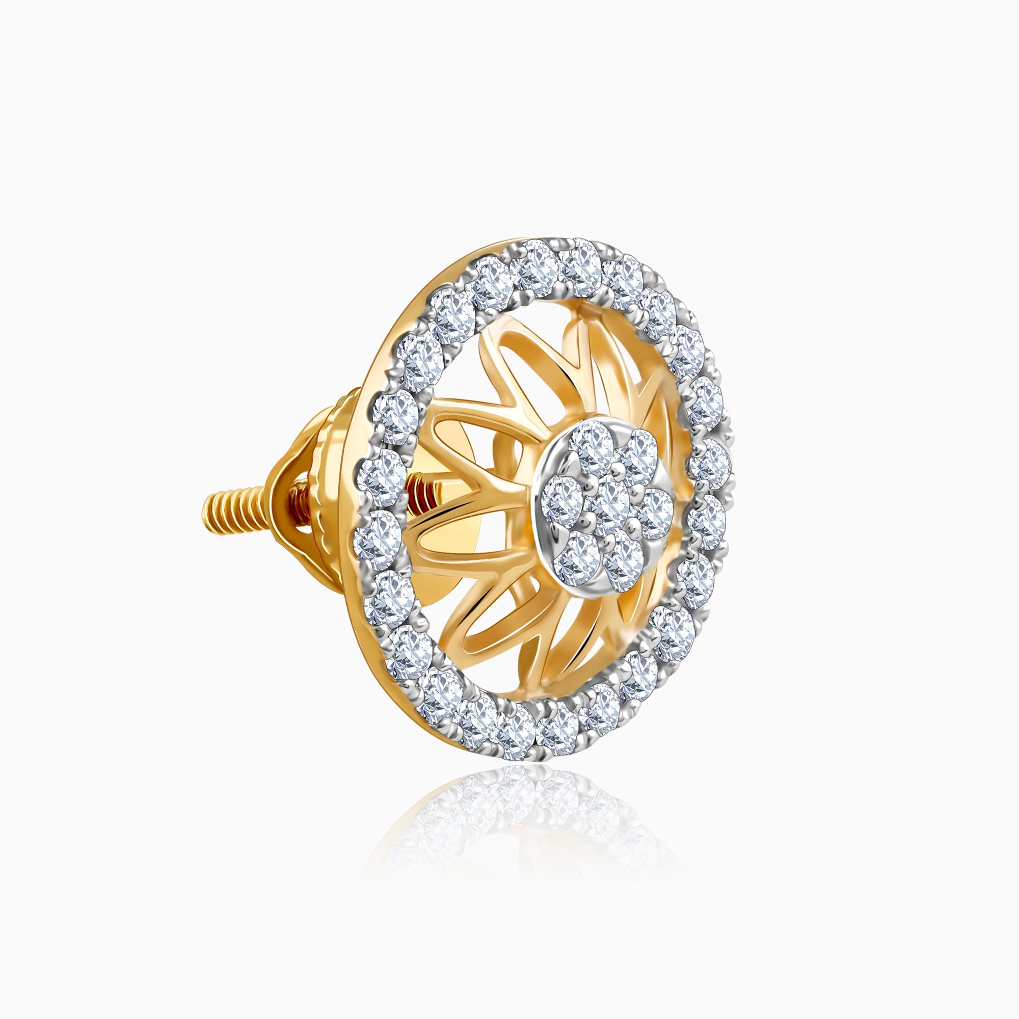 Gold Floral Fiona Lab Grown Diamond Earrings