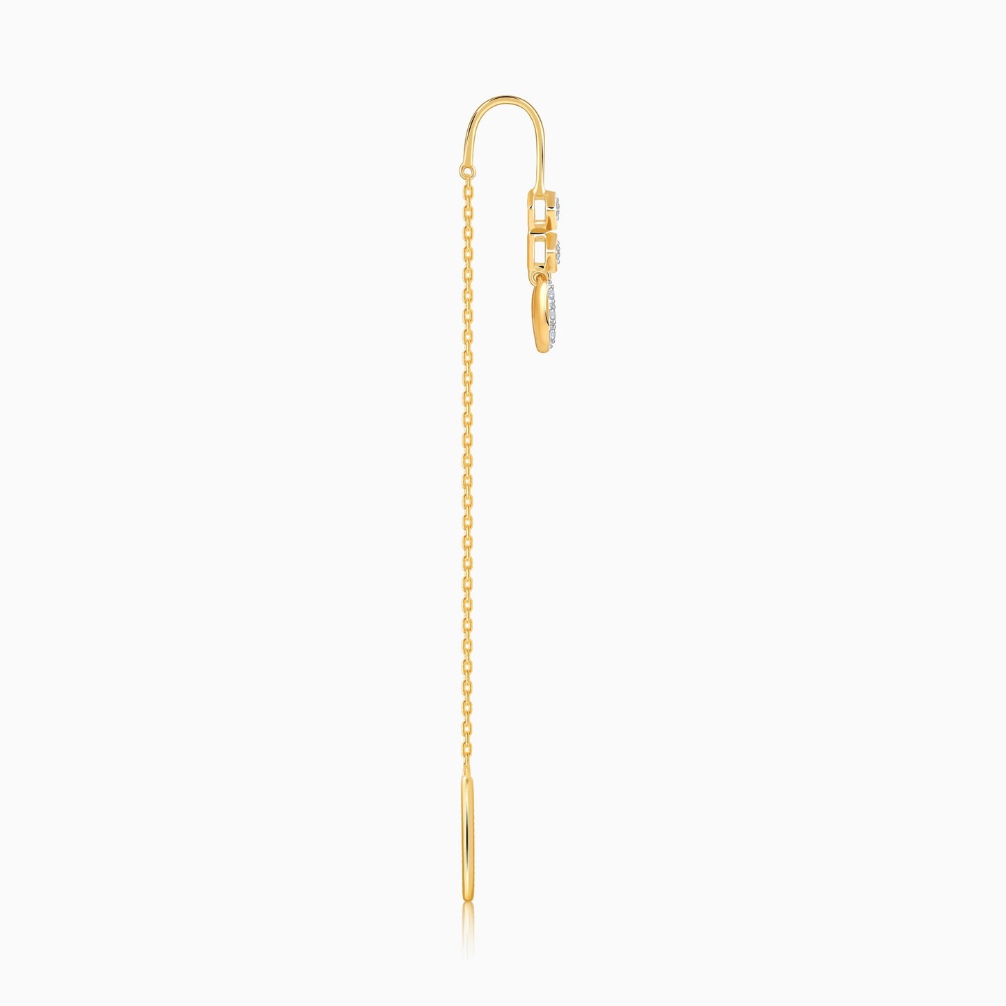 Gold Whispering Sui Dhaga Lab Grown Diamond Earrings