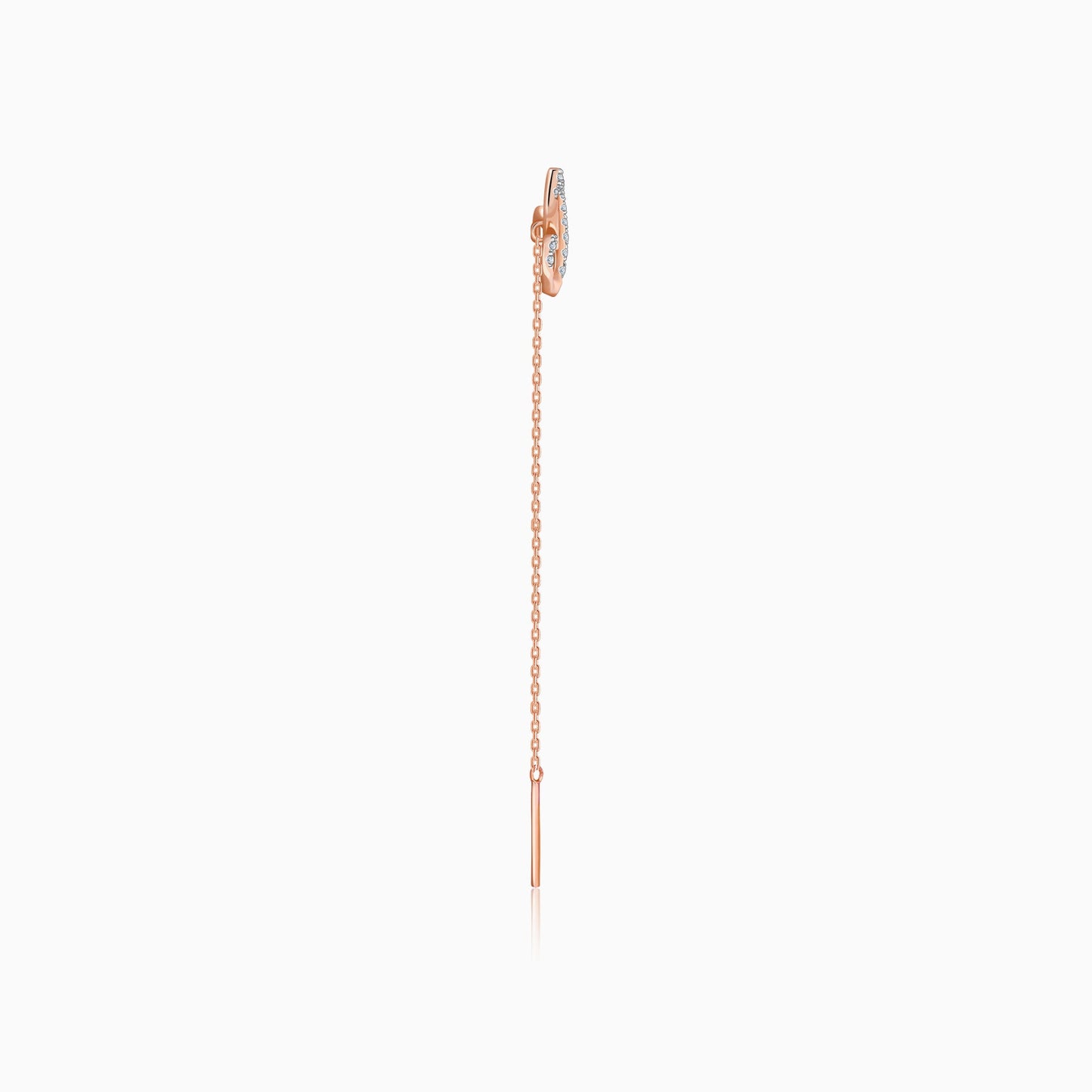 Rose Gold Whispering Petal Sui Dhaga Diamond Earrings