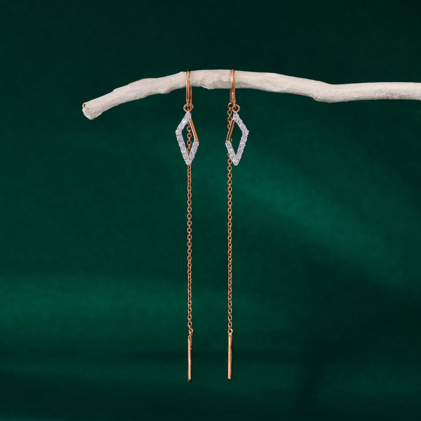 Rose Gold Manorama Sui Dhaaga Lab Grown Diamond Earrings