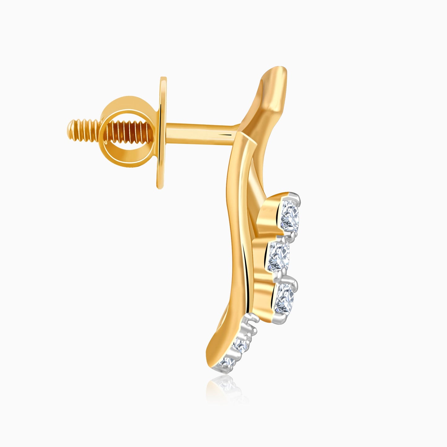 Gold Dropping Ray Lab Grown Diamond Earrings