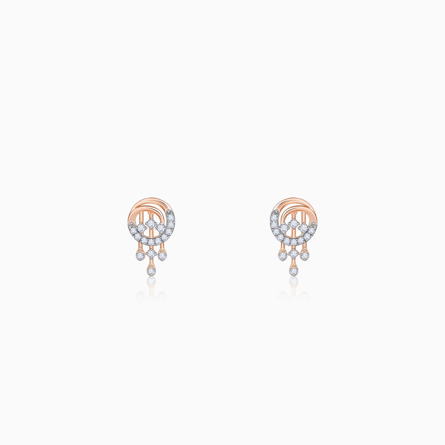 Rose Gold Classic Orb Lab Grown Diamond Earrings