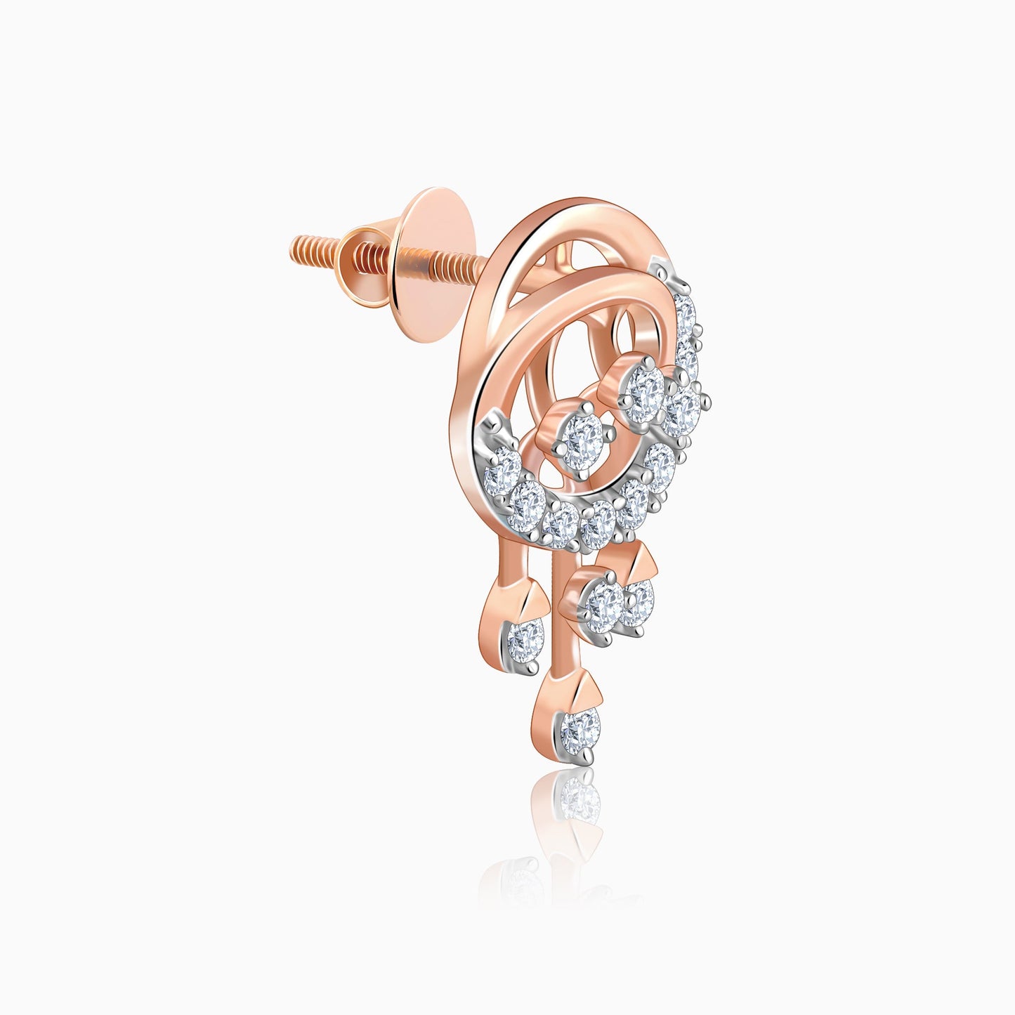 Rose Gold Classic Orb Lab Grown Diamond Earrings