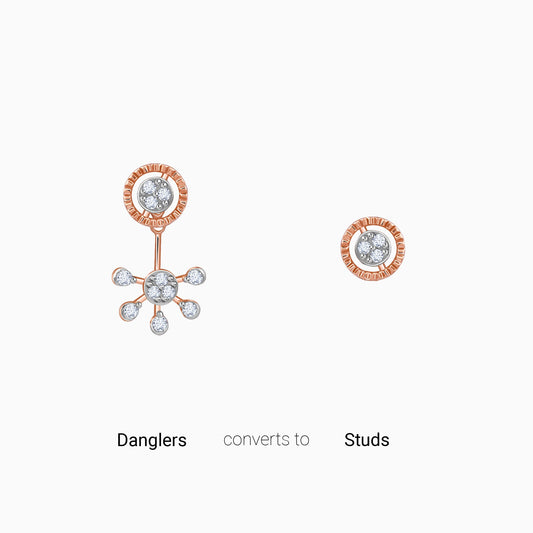 Rose Gold Floral Glam Lab Grown Diamond Earrings