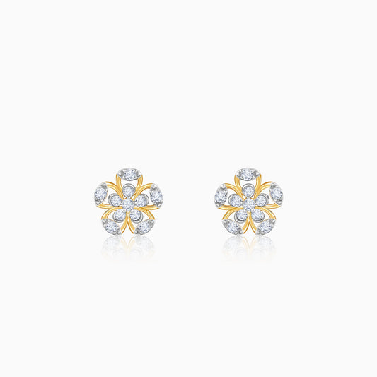 Gold Charming Flora Lab Grown Diamond Earrings