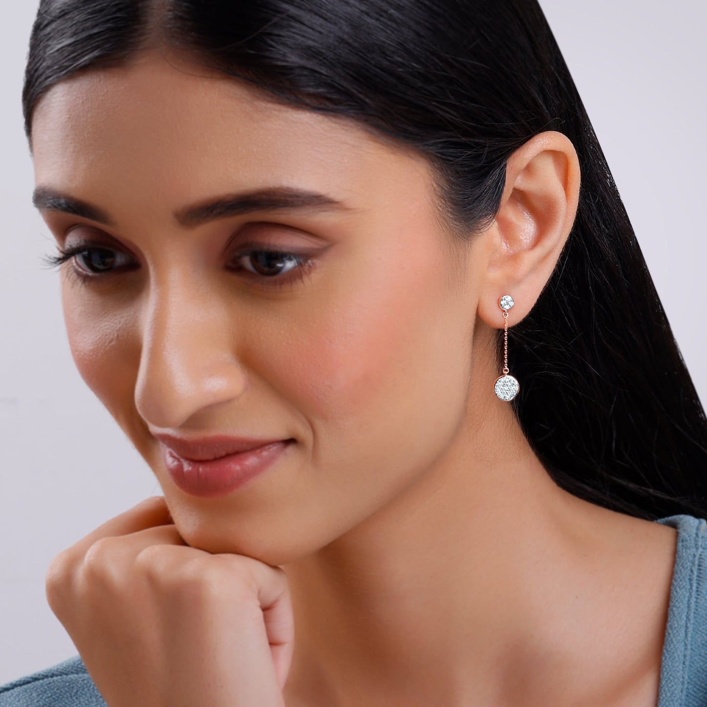 Rose Gold Blooming Lab Grown Diamond Earrings
