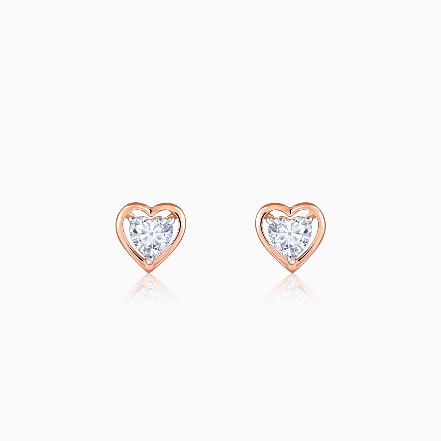 Rose Gold Heart Throb Lab Grown Diamond Earrings