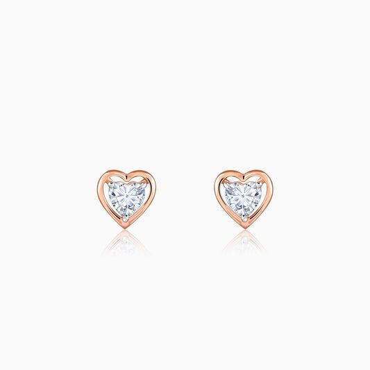 Rose Gold Heart Throb Lab Grown Diamond Earrings