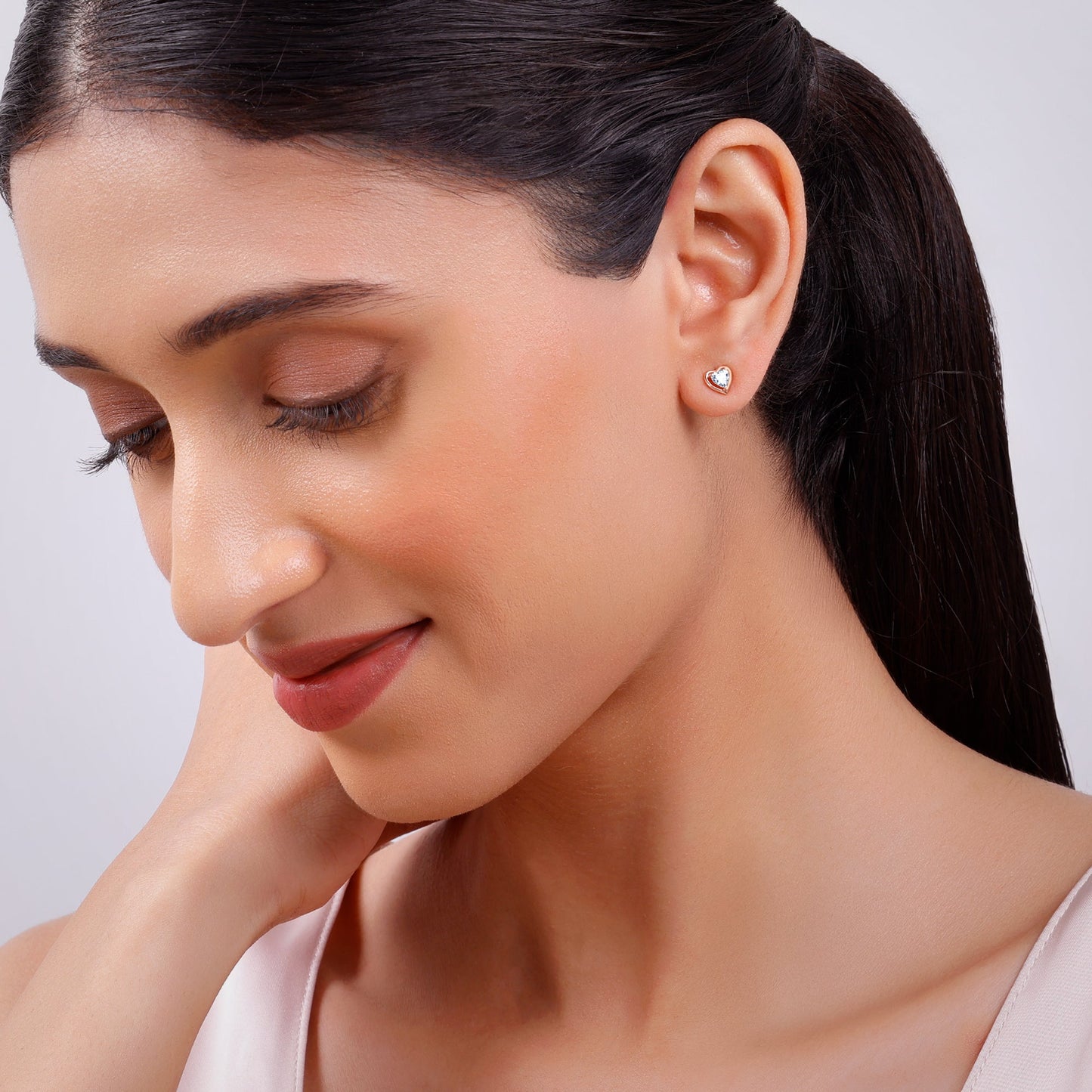Rose Gold Heart Throb Lab Grown Diamond Earrings