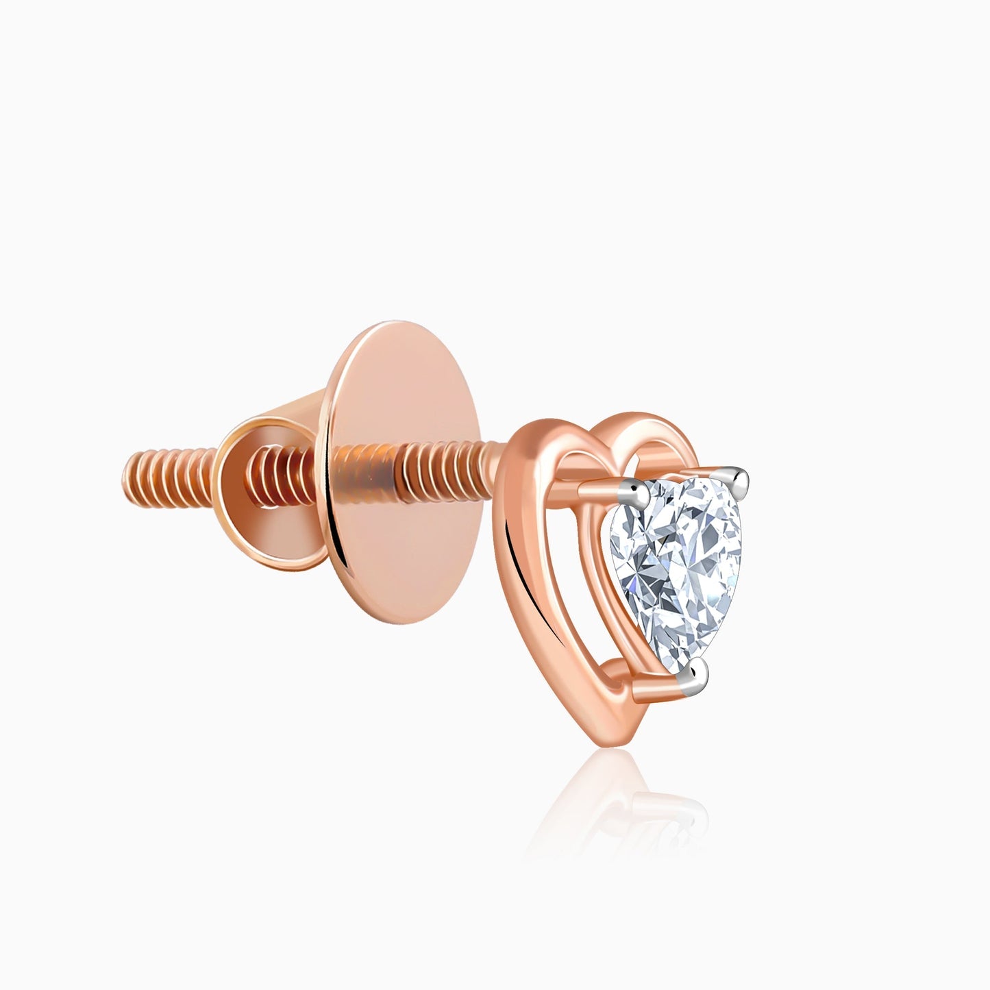 Rose Gold Heart Throb Lab Grown Diamond Earrings