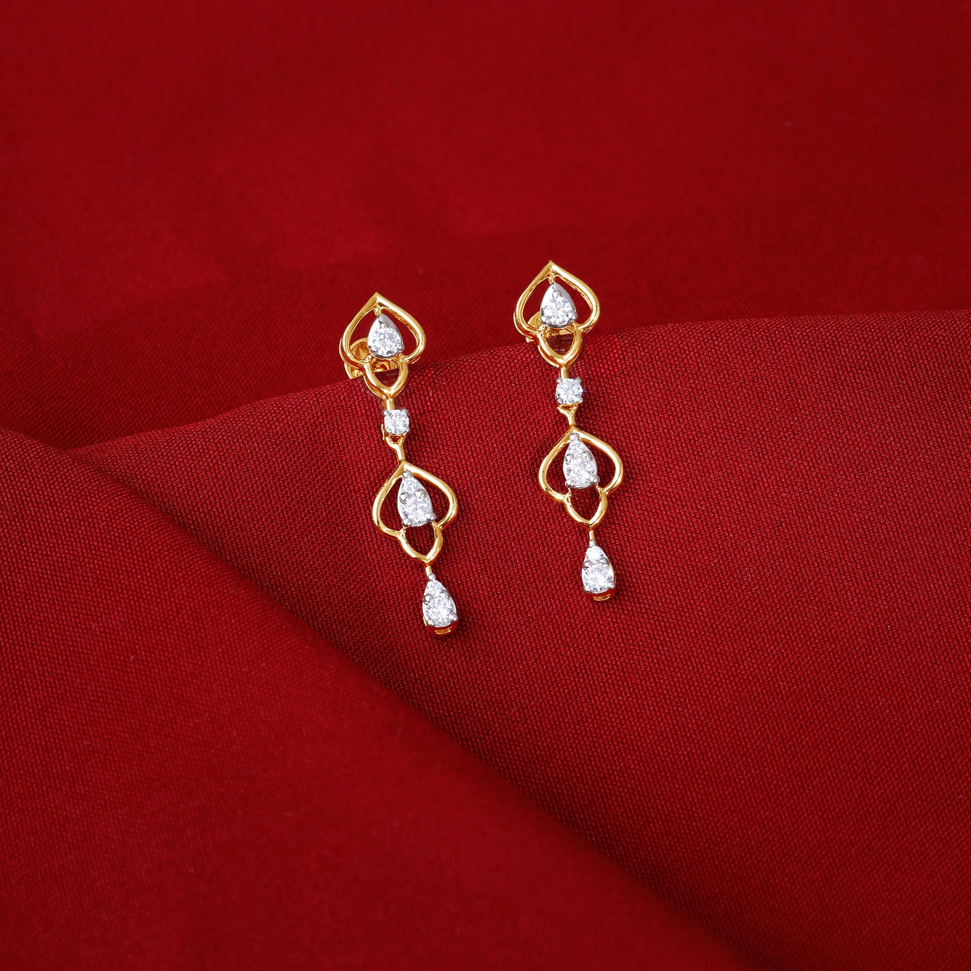 Gold Hearts in Harmony Lab Grown Diamond Earrings