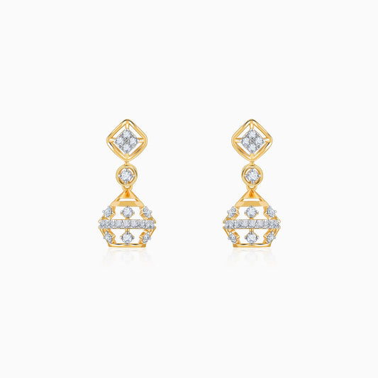 Gold Classy Lab Grown Diamond Earrings