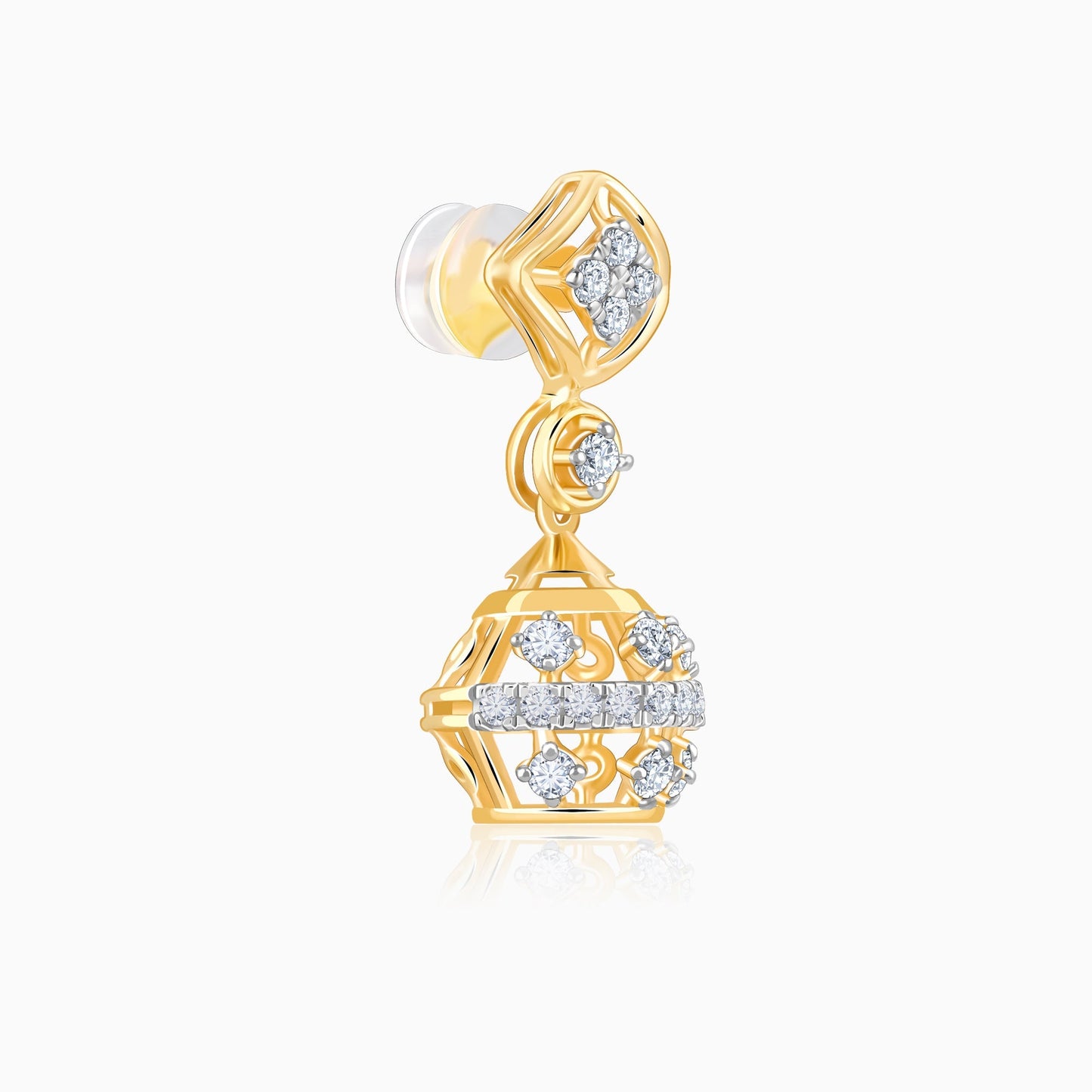 Gold Classy Lab Grown Diamond Earrings