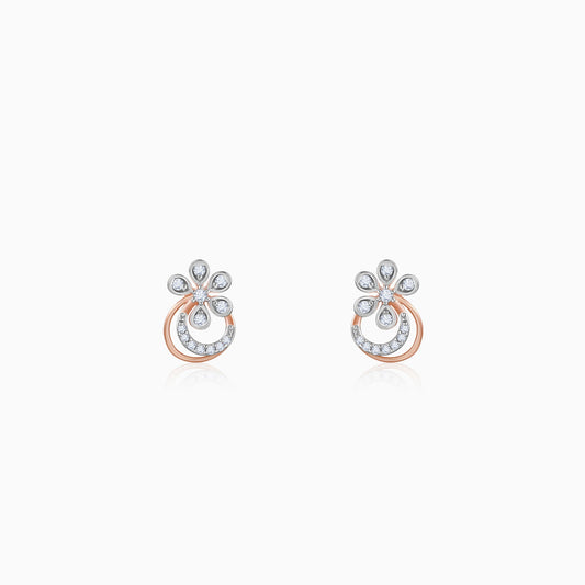 Rose Gold Zinnia Lab Grown Diamond Stud Earrings