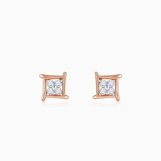 Rose Gold Princes Lab Grown Diamond Stud Earrings