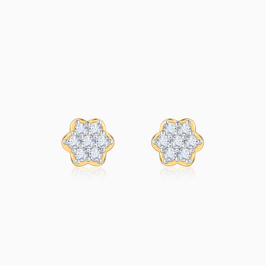 Gold Radiant Lab Grown Diamond Stud Earrings