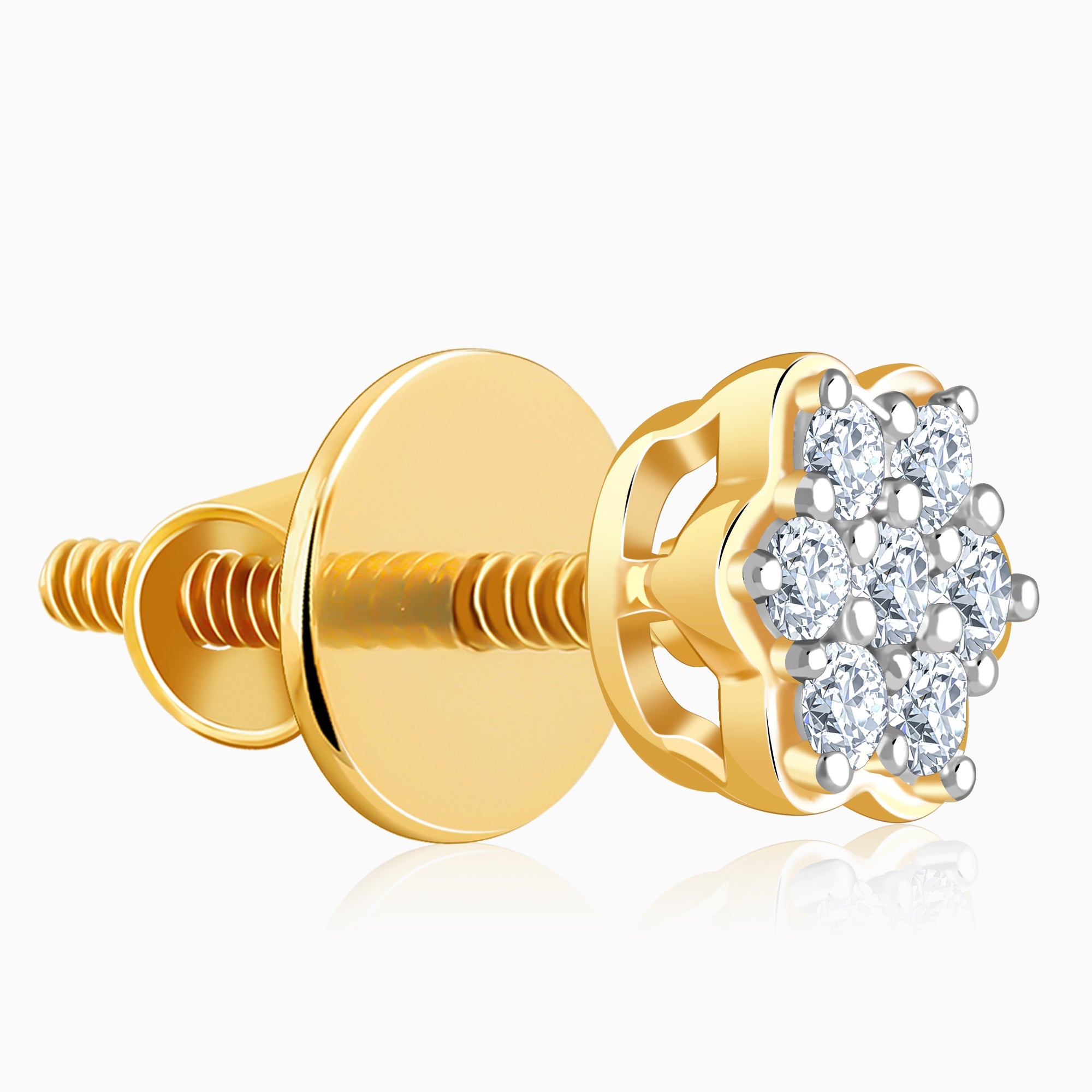 Gold Radiant Lab Grown Diamond Stud Earrings