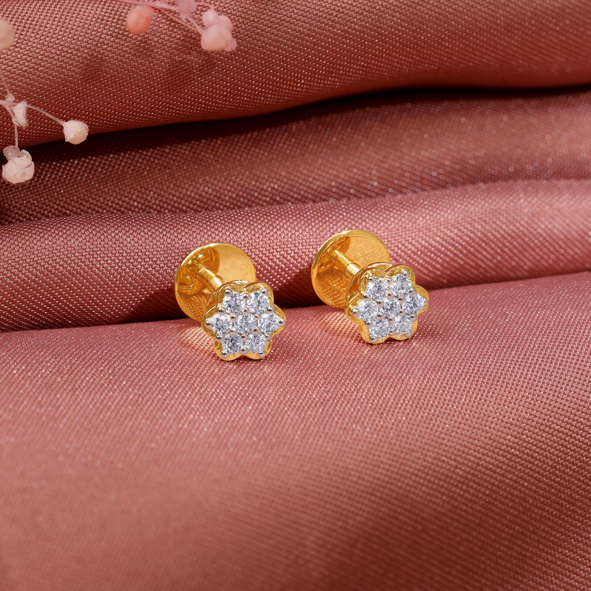 Gold Radiant Lab Grown Diamond Stud Earrings