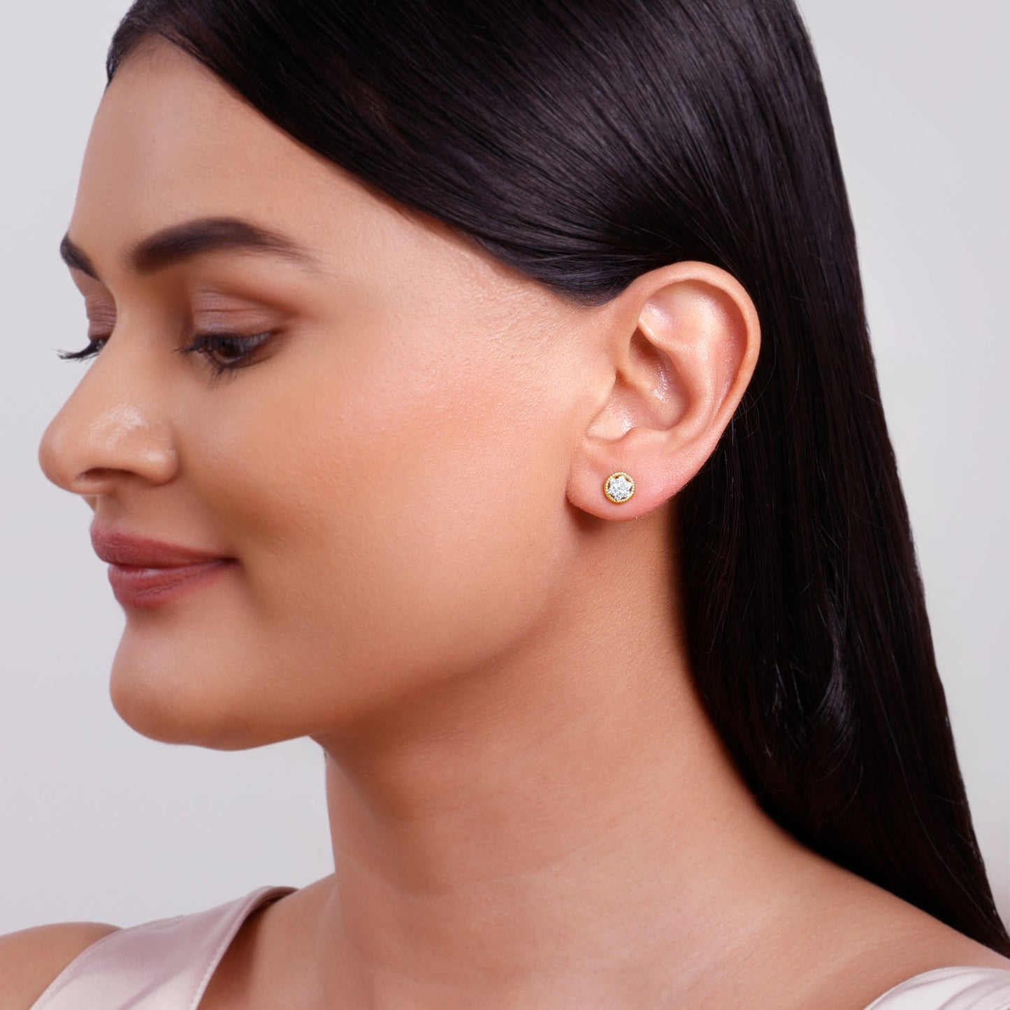 Gold Auriora Lab Grown Diamond Stud Earrings