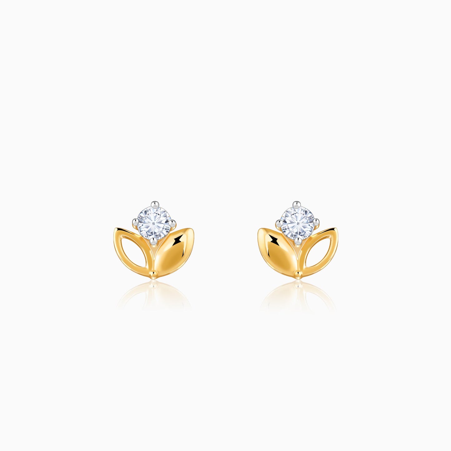 Gold Bud Lab Grown Diamond Stud Earrings