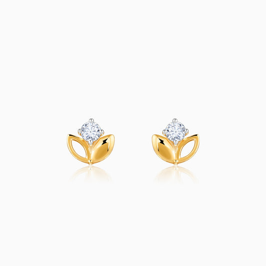 Gold Bud Lab Grown Diamond Stud Earrings