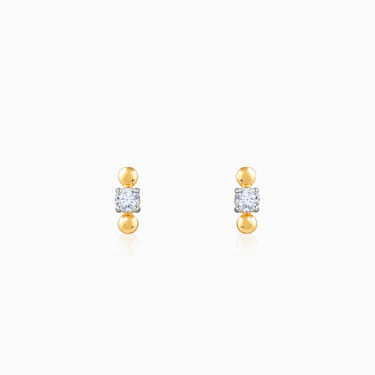 Gold Bindu Lab Grown Diamond Earrings