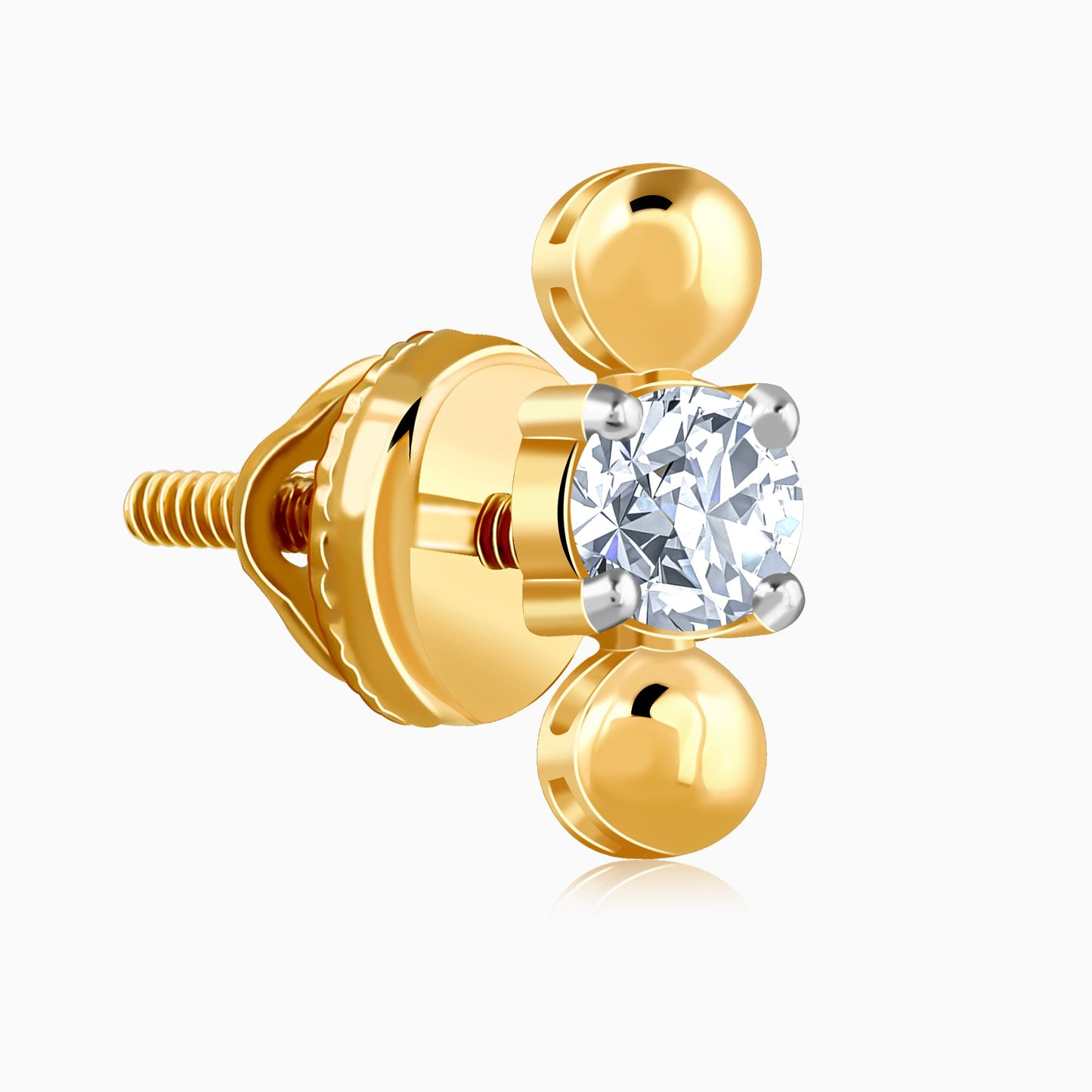 Gold Bindu Lab Grown Diamond Earrings