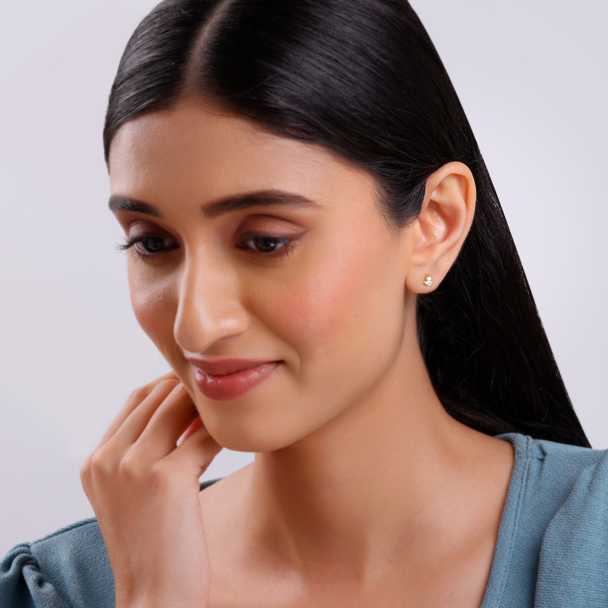 Gold Lumina Marquise Lab Grown Diamond Stud Earrings