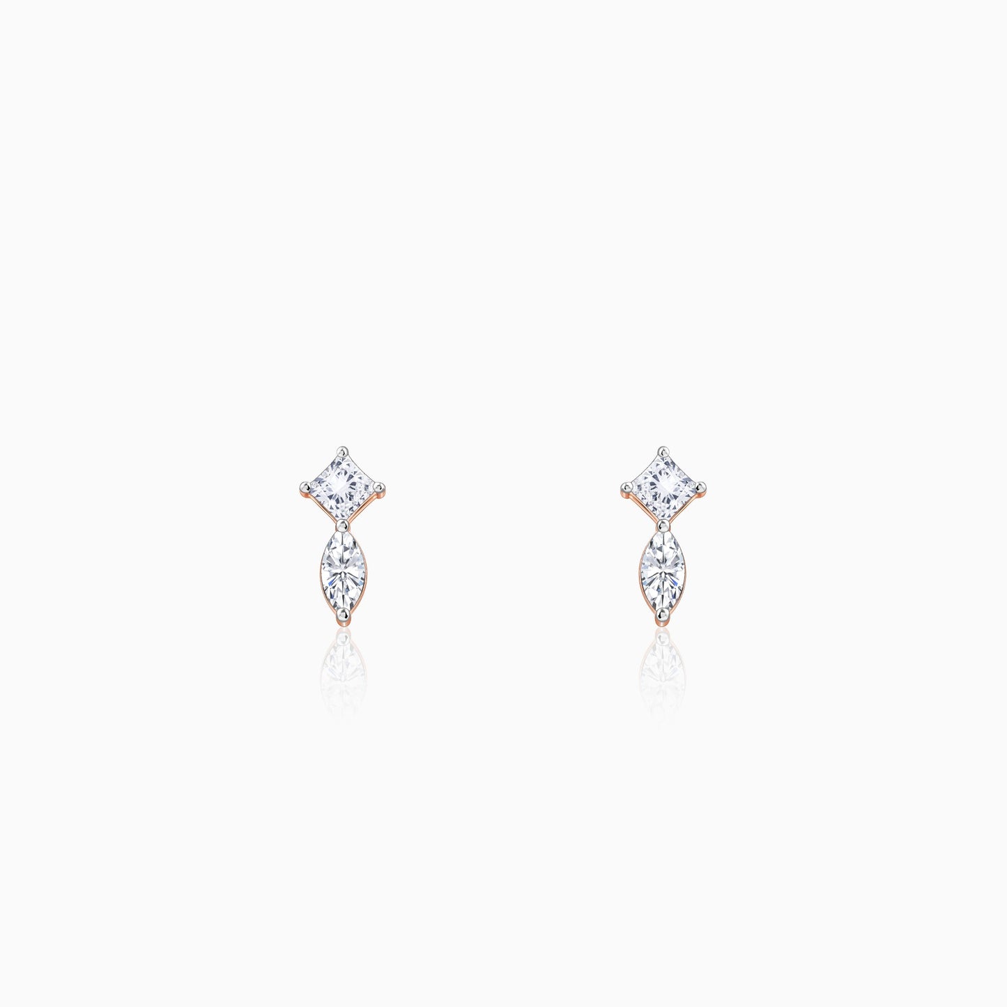 Rose Gold Dualis Lab Grown Diamond Earrings