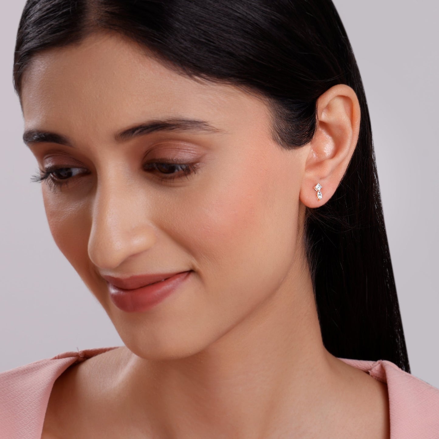 Rose Gold Dualis Lab Grown Diamond Earrings