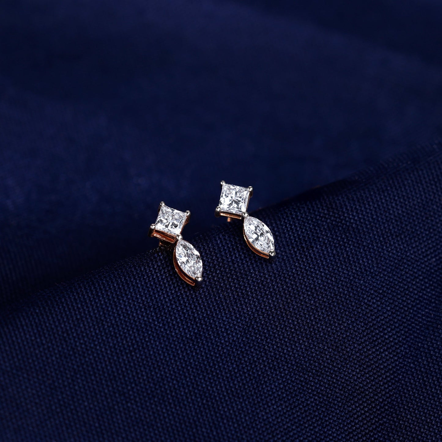 Rose Gold Dualis Lab Grown Diamond Earrings