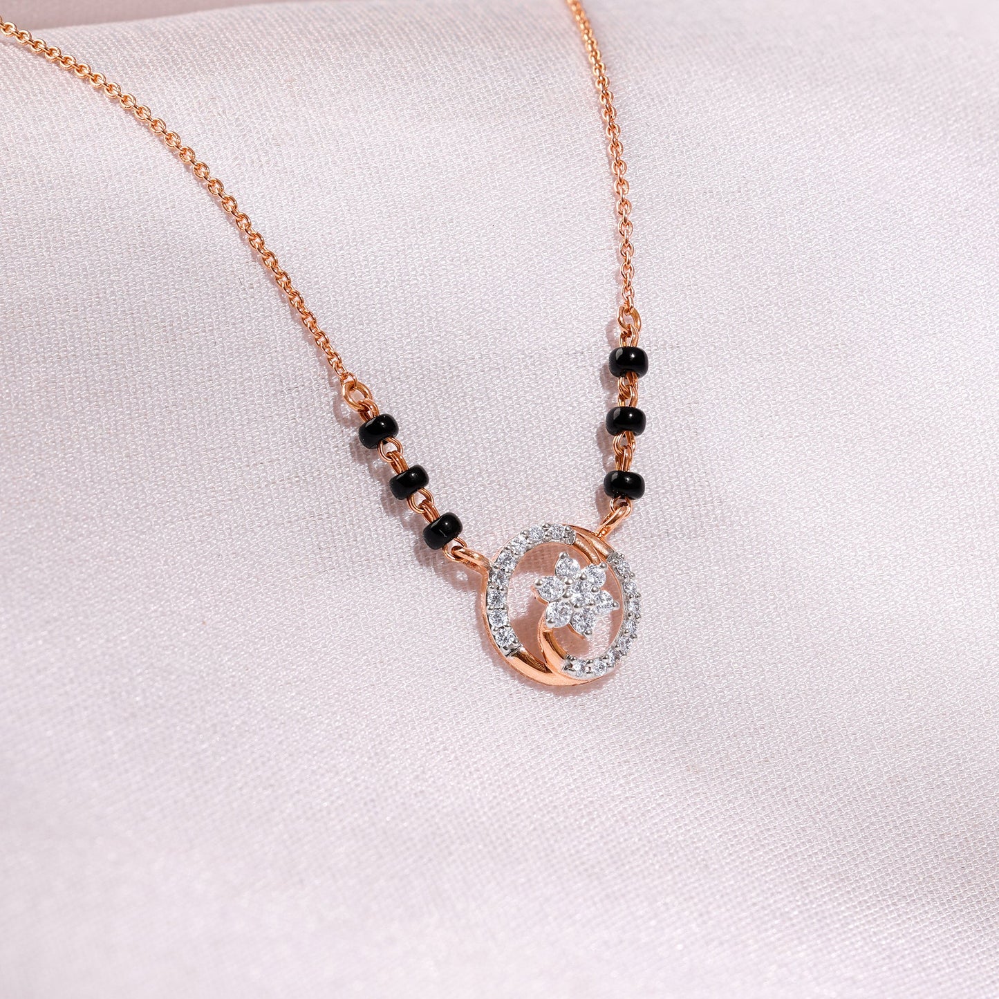 Rose Gold Bhavya Lab Grown Diamond Mangalsutra