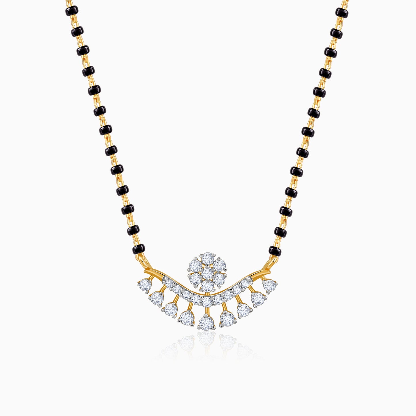 Gold Drop Floret Lab Grown Diamond Mangalsutra