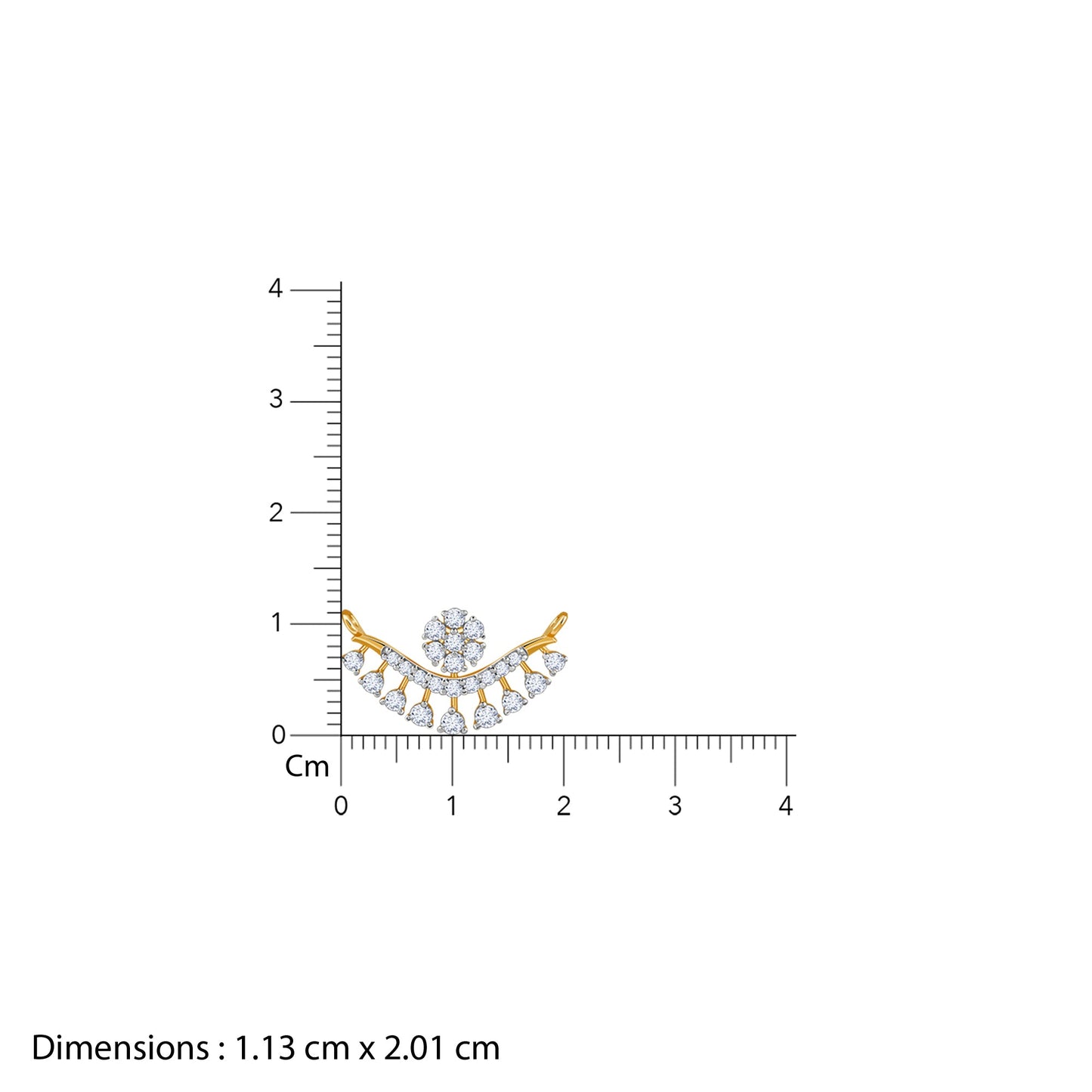 Gold Drop Floret Lab Grown Diamond Mangalsutra