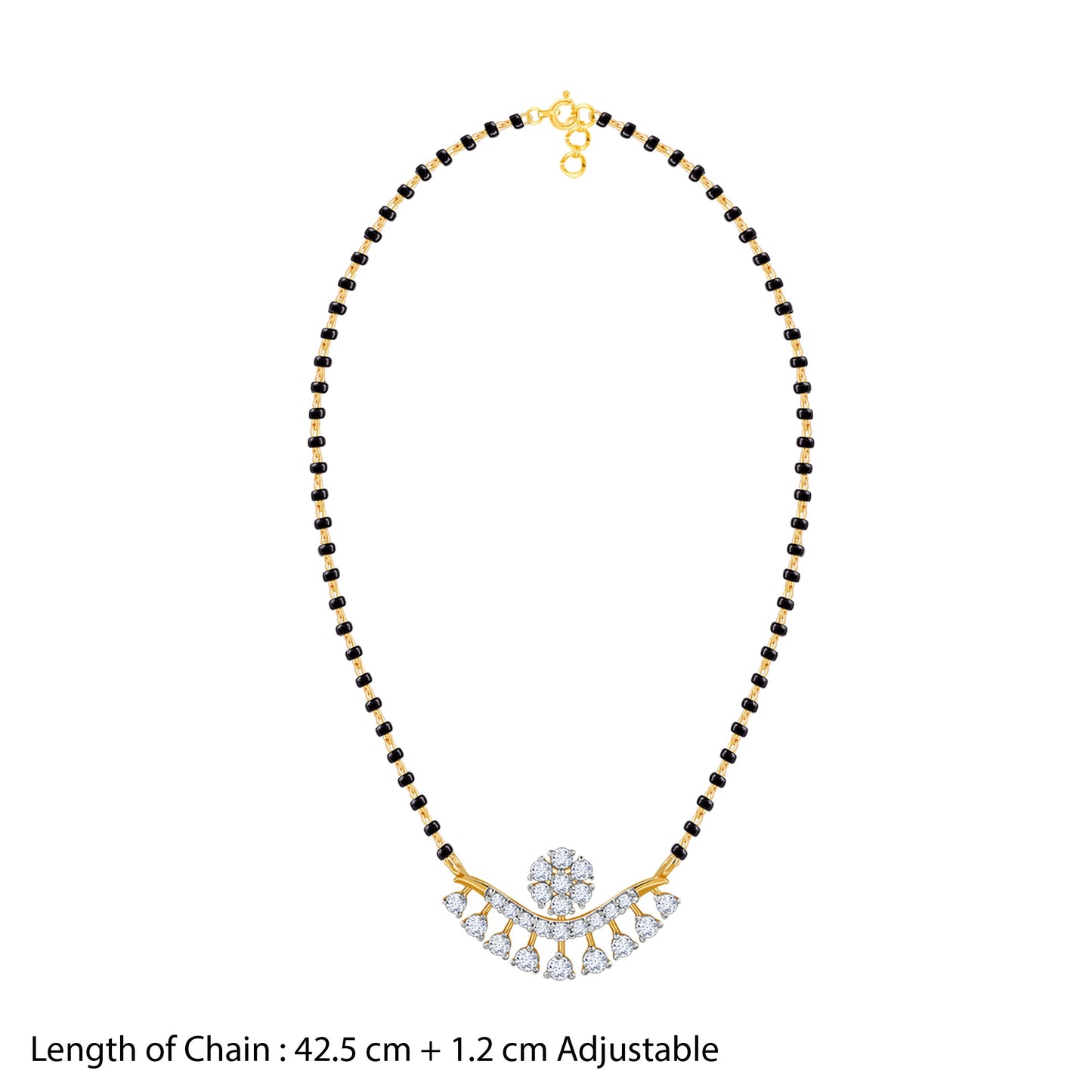 Gold Drop Floret Lab Grown Diamond Mangalsutra