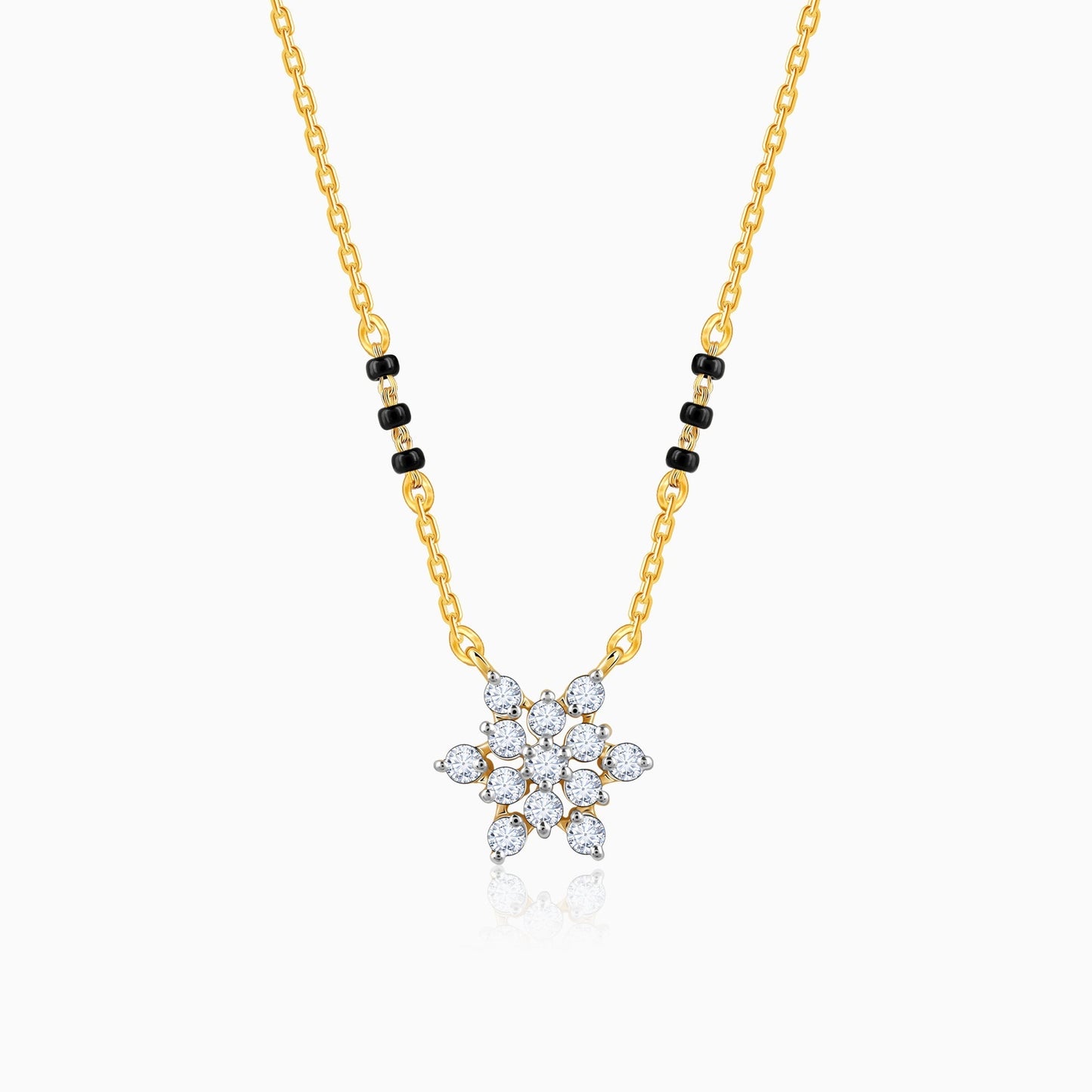 Gold Shubh Lagn Lab Grown Diamond Mangalsutra