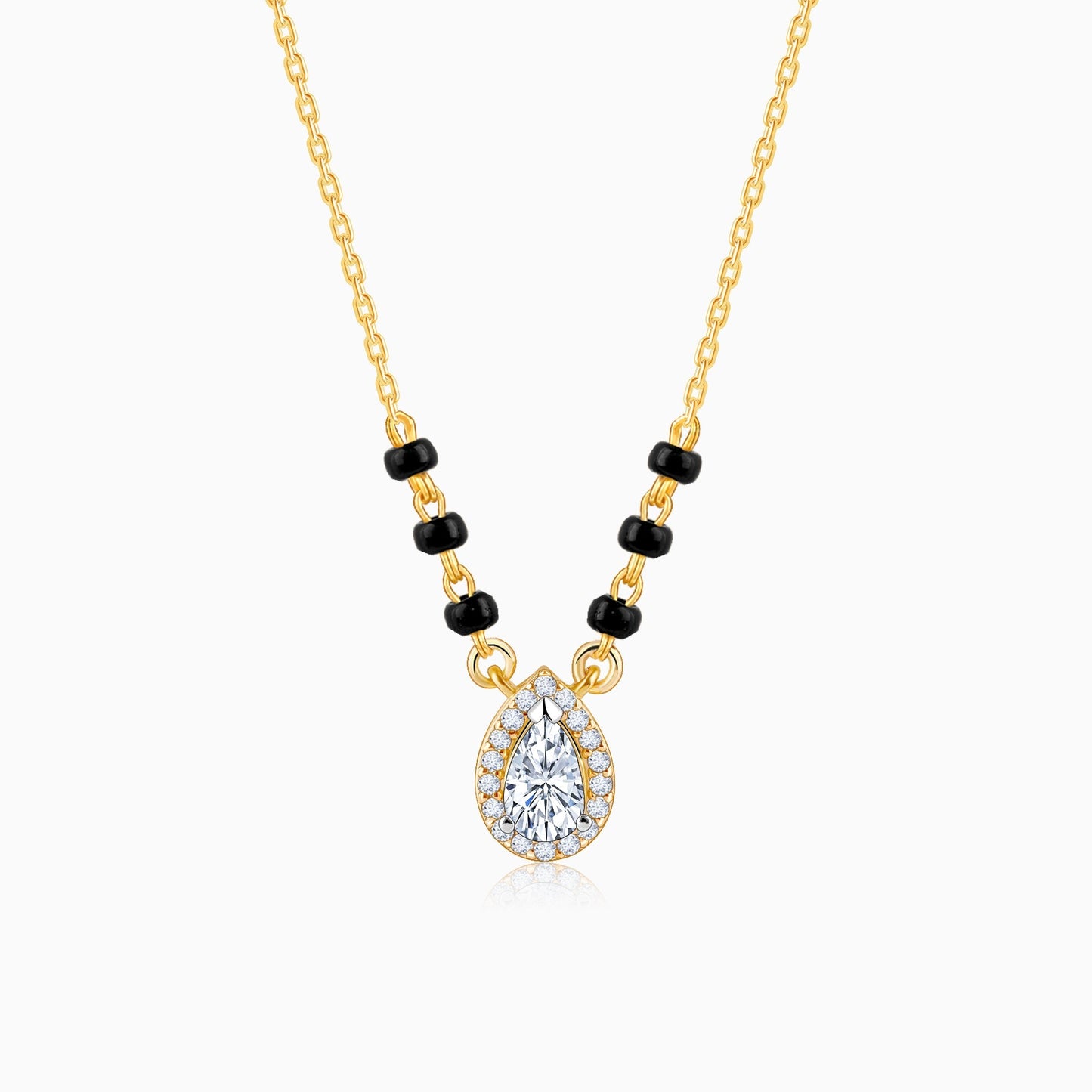 Gold Elegant Solitaire Lab Grown Diamond Mangalsutra