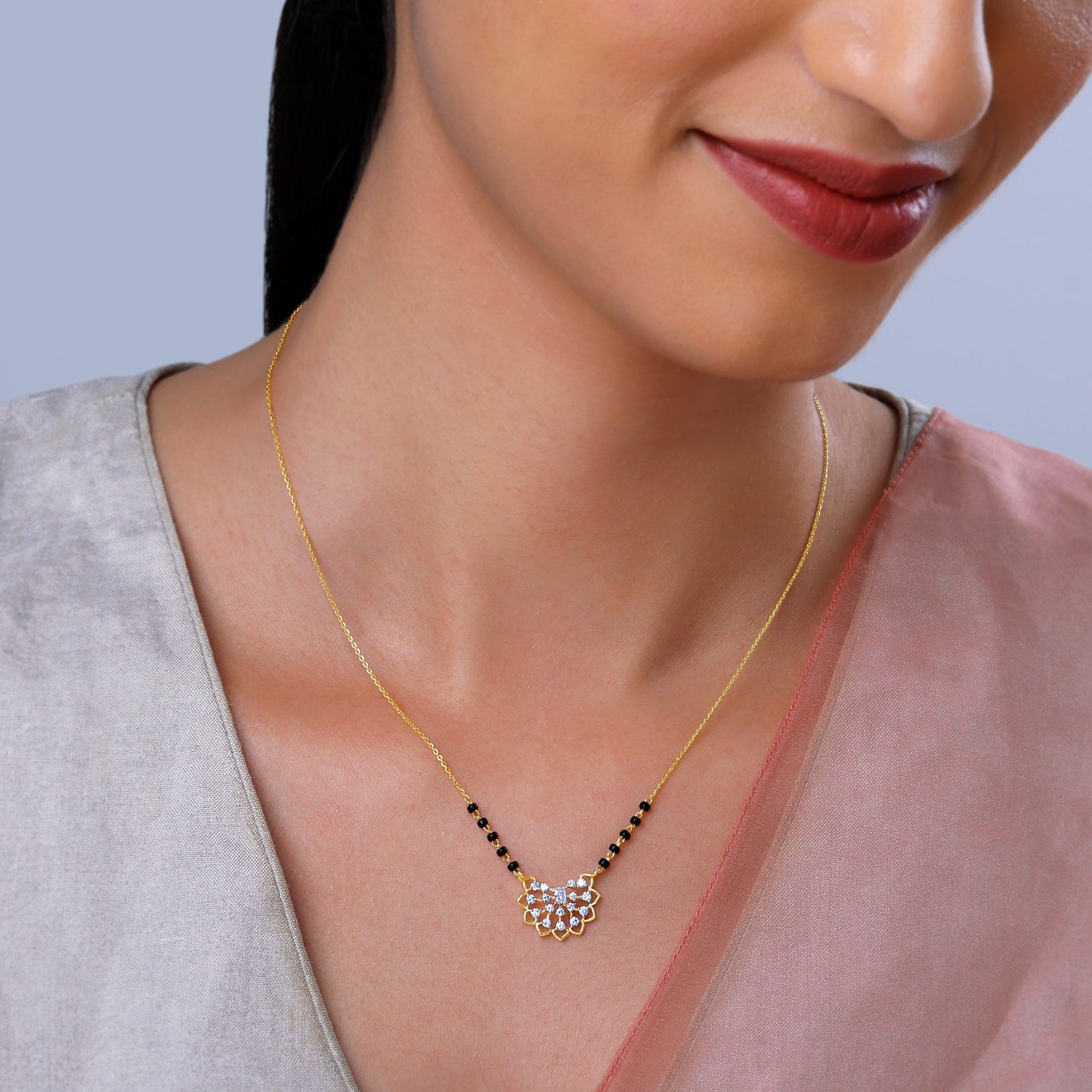 Gold Devanshi Lab Grown Diamond Mangalsutra