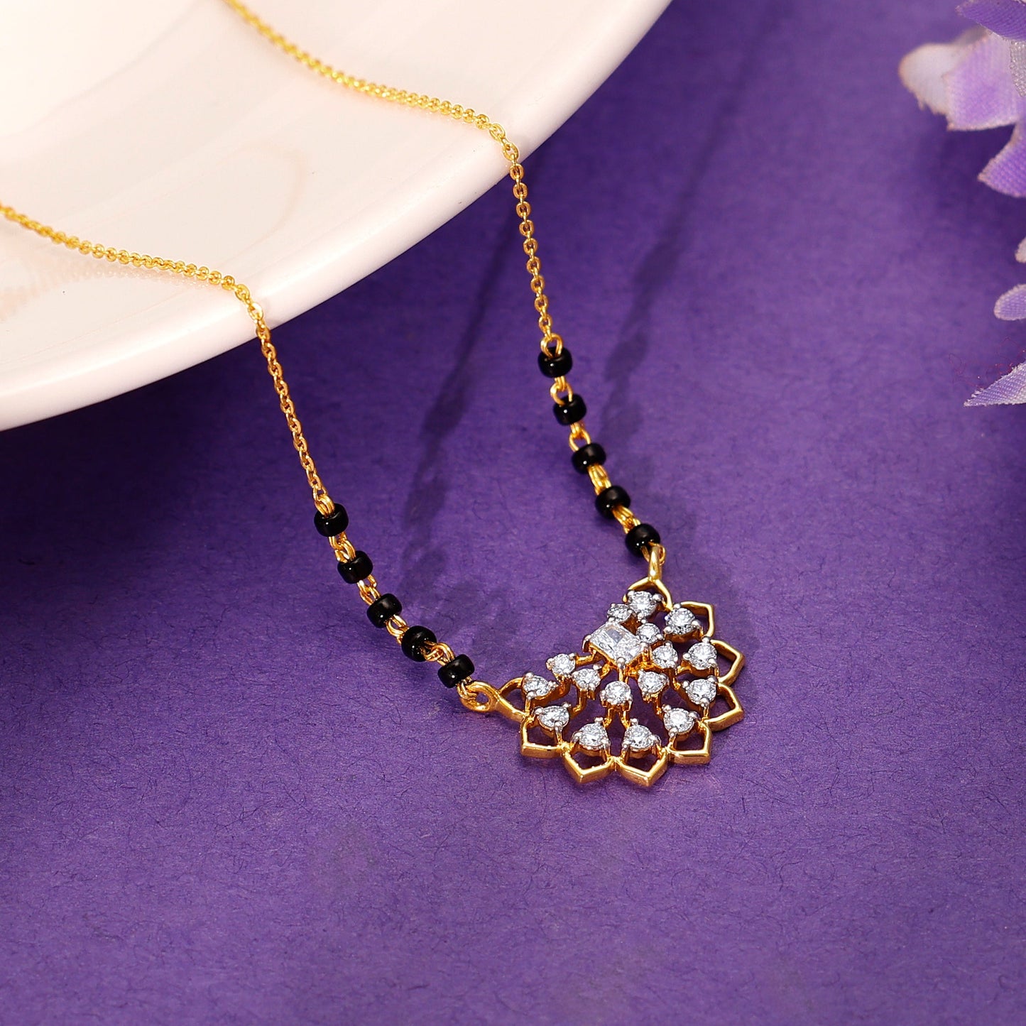 Gold Devanshi Lab Grown Diamond Mangalsutra