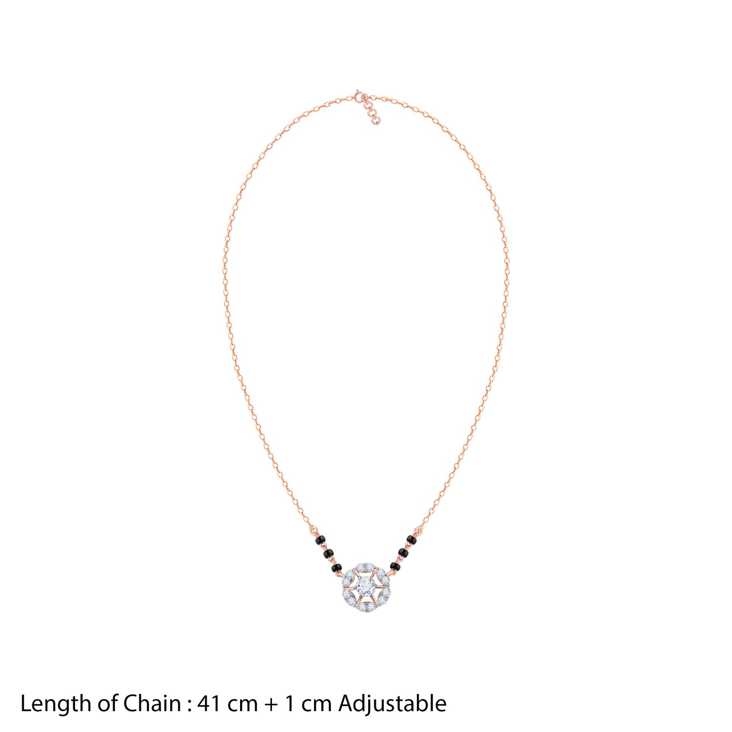 Rose Gold Jeeva Solitaire Lab Grown Diamond Mangalsutra