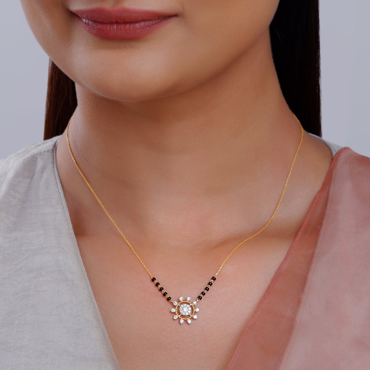Gold Pratyusha Lab Grown Diamond Mangalsutra