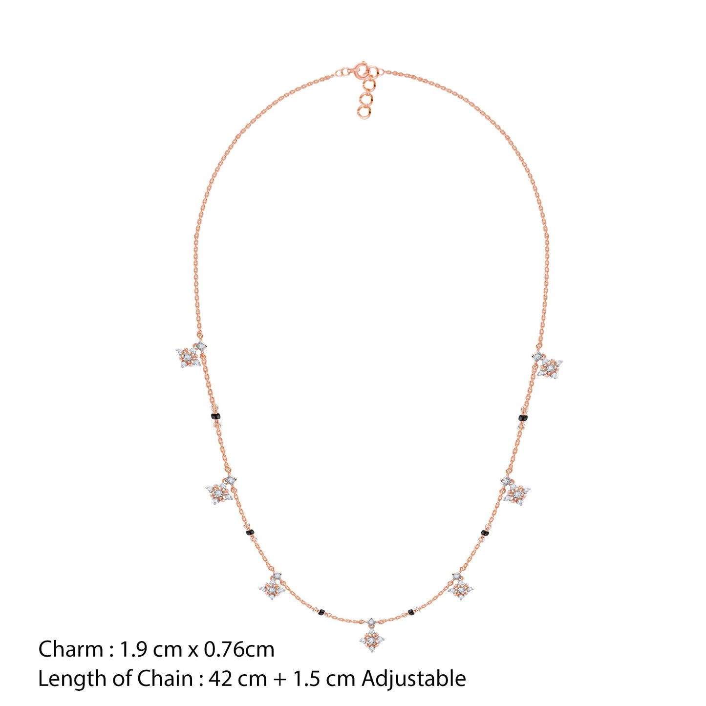 Rose Gold Charmer Lab Grown Diamond Necklace
