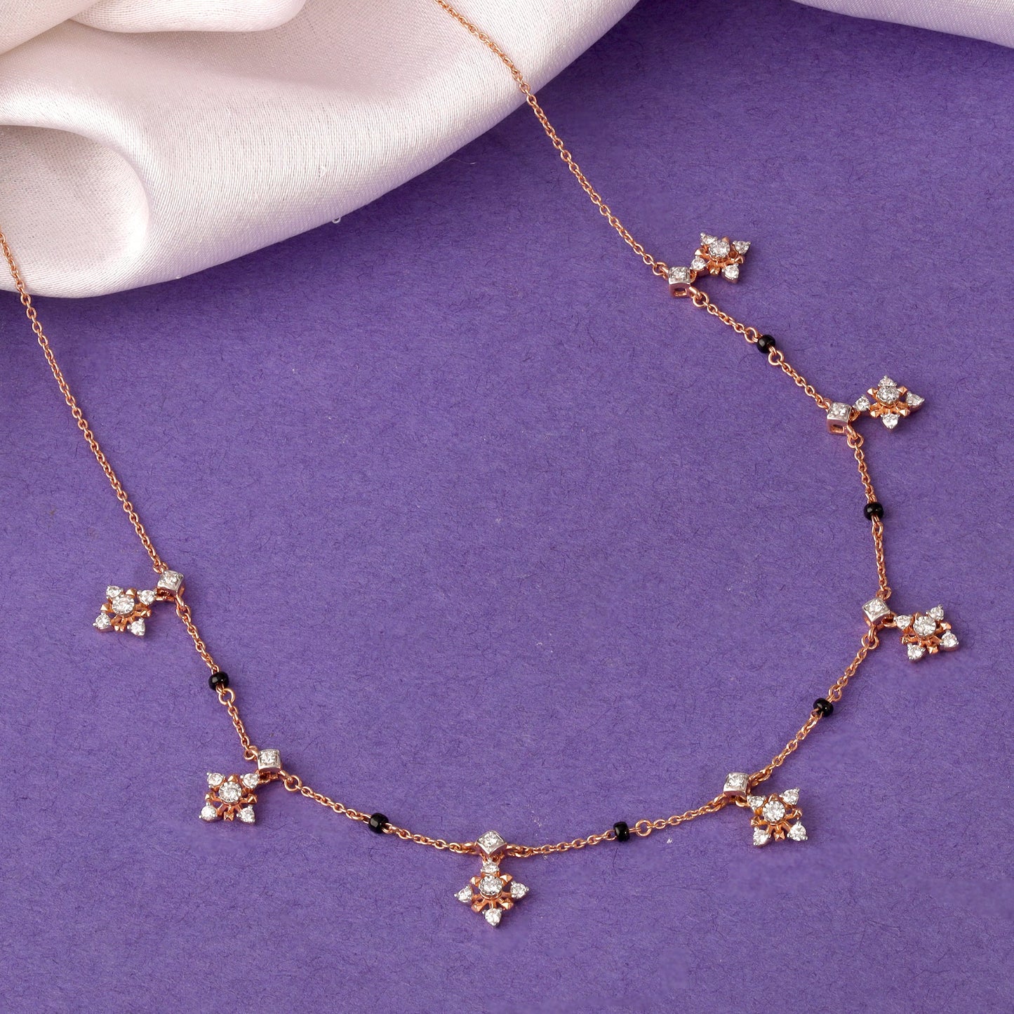Rose Gold Charmer Lab Grown Diamond Necklace