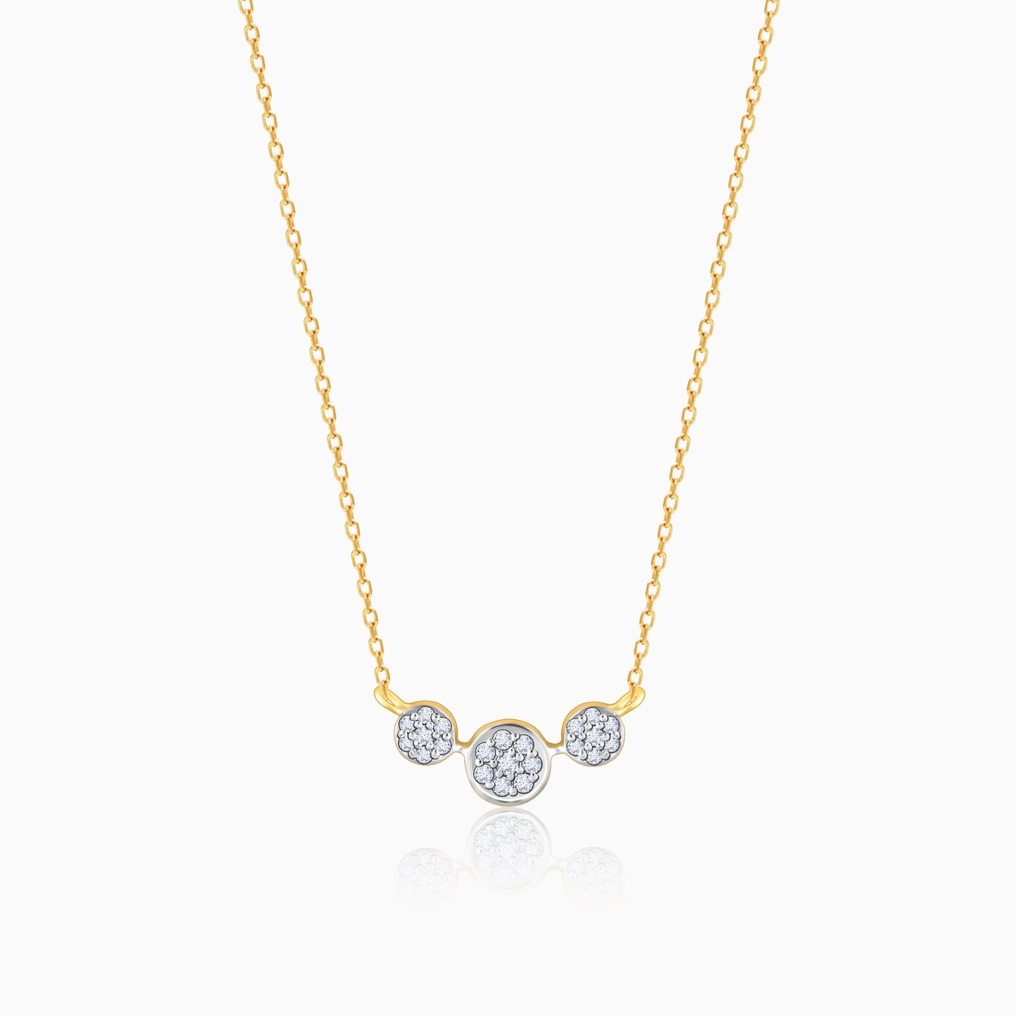 Gold Melting Hearts Diamond Necklace