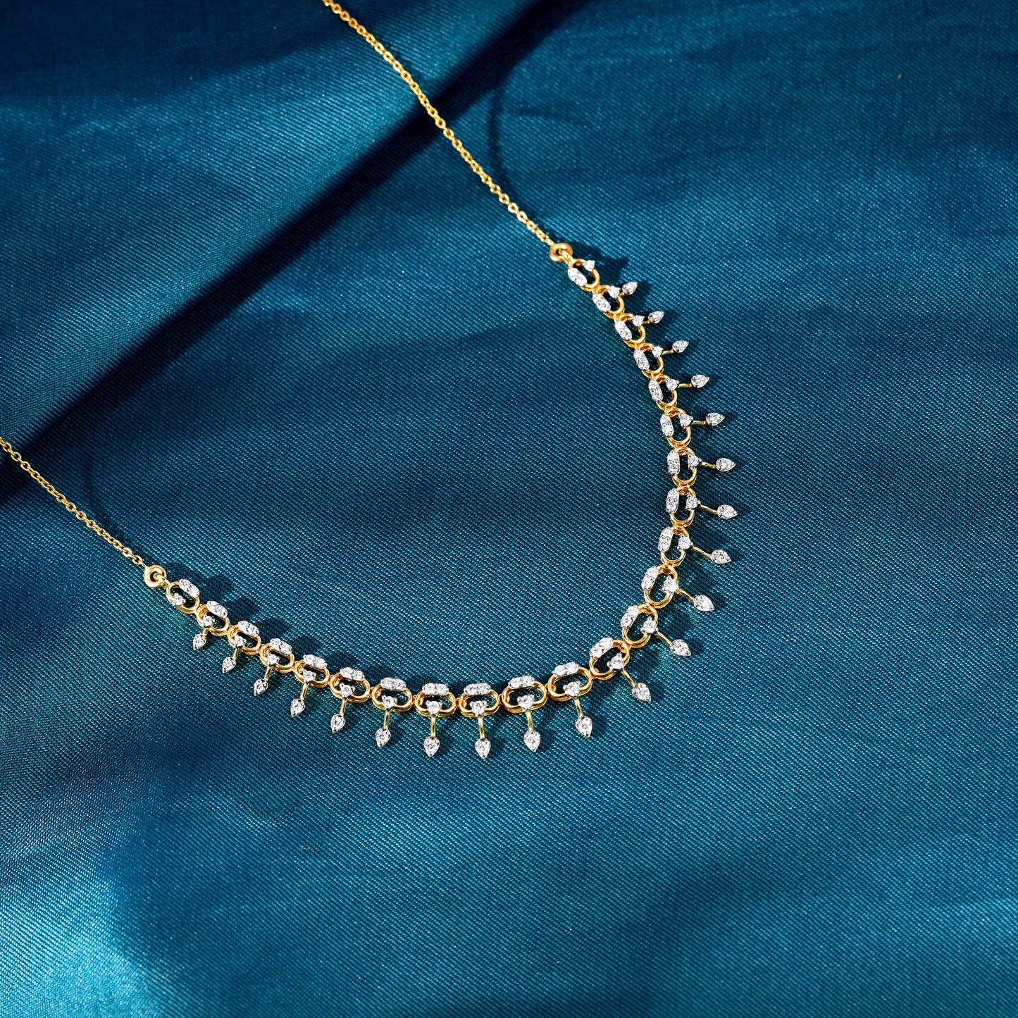 Gold Aurora Lab Grown Diamond Necklace