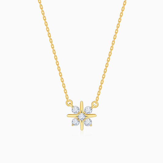 Gold Sunstar Lab Grown Diamond Necklace