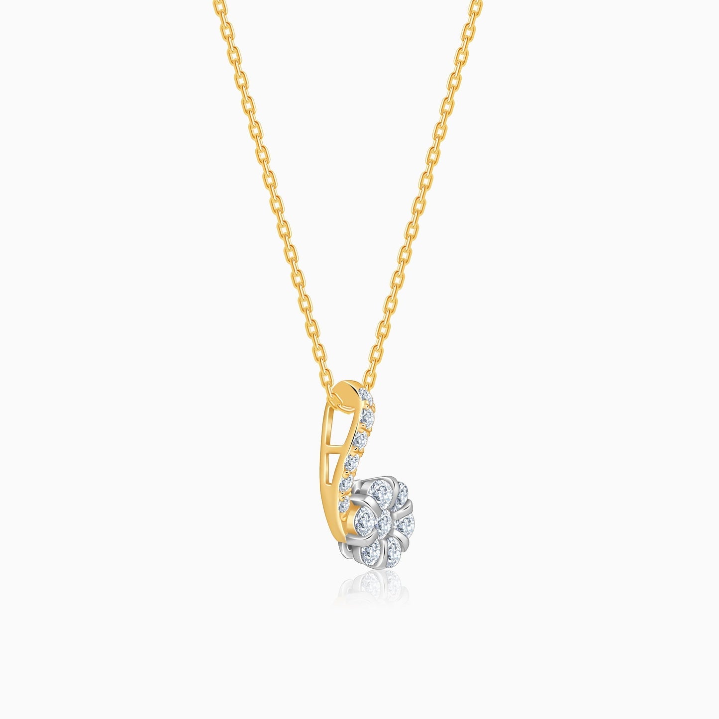 Gold Flowing Flora Lab Grown Diamond Necklace