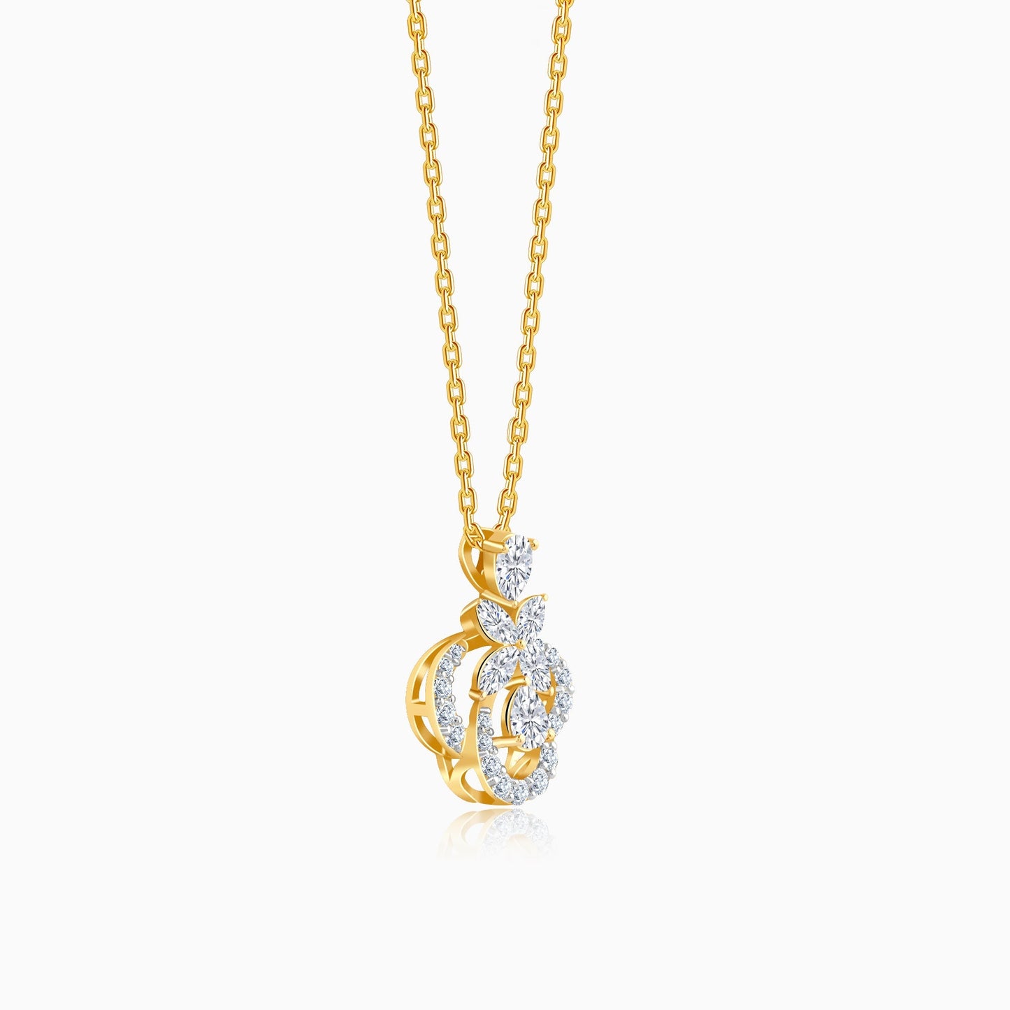 Gold Floral Cluster Lab Grown Diamond Necklace