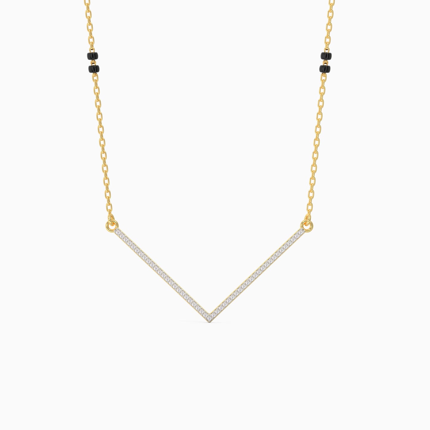 Gold Glossy Diamond Mangalsutra