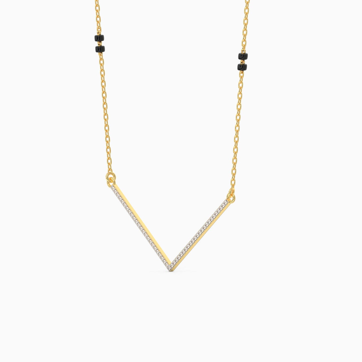 Gold Glossy Diamond Mangalsutra